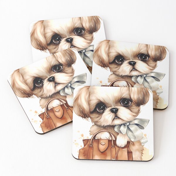 Item preview, Shih Tzu Dog Clipart, Dog with Purse, Fashionable Dog Art, Stylish Pup, Designer Dog, Chic Canine, Purse Pooch, Watercolor Art designed and sold by CoolorPainting.
