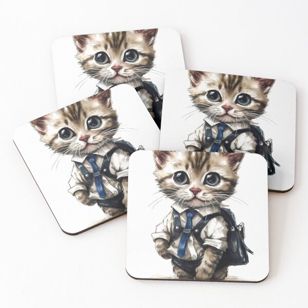 Item preview, Cat Animal Clipart, Animal Schoolboy, Educated Fauna Art, Student Beast, School Creature, Learned Animal, Home Watercolor Art designed and sold by CoolorPainting.