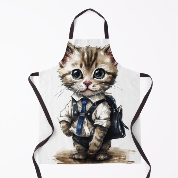 Item preview, Cat Animal Clipart, Animal Schoolboy, Educated Fauna Art, Student Beast, School Creature, Learned Animal, Home Watercolor Art designed and sold by CoolorPainting.