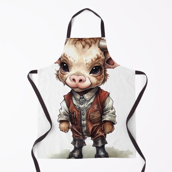 Item preview, Cow Animal Clipart, Animal Schoolboy, Educated Fauna Art, Student Beast, School Creature, Learned Animal, Home Watercolor Art designed and sold by CoolorPainting.