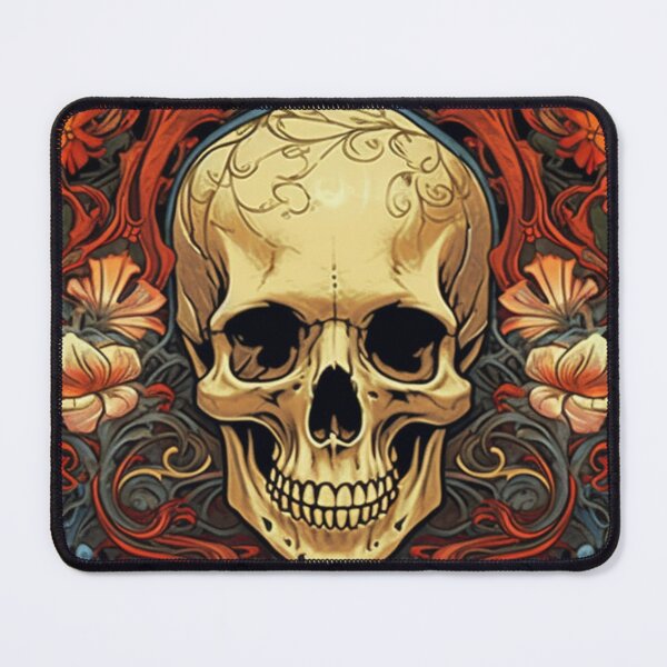 Item preview, Illustrated Skull Floral Nouveau designed and sold by ArtfulImprints.