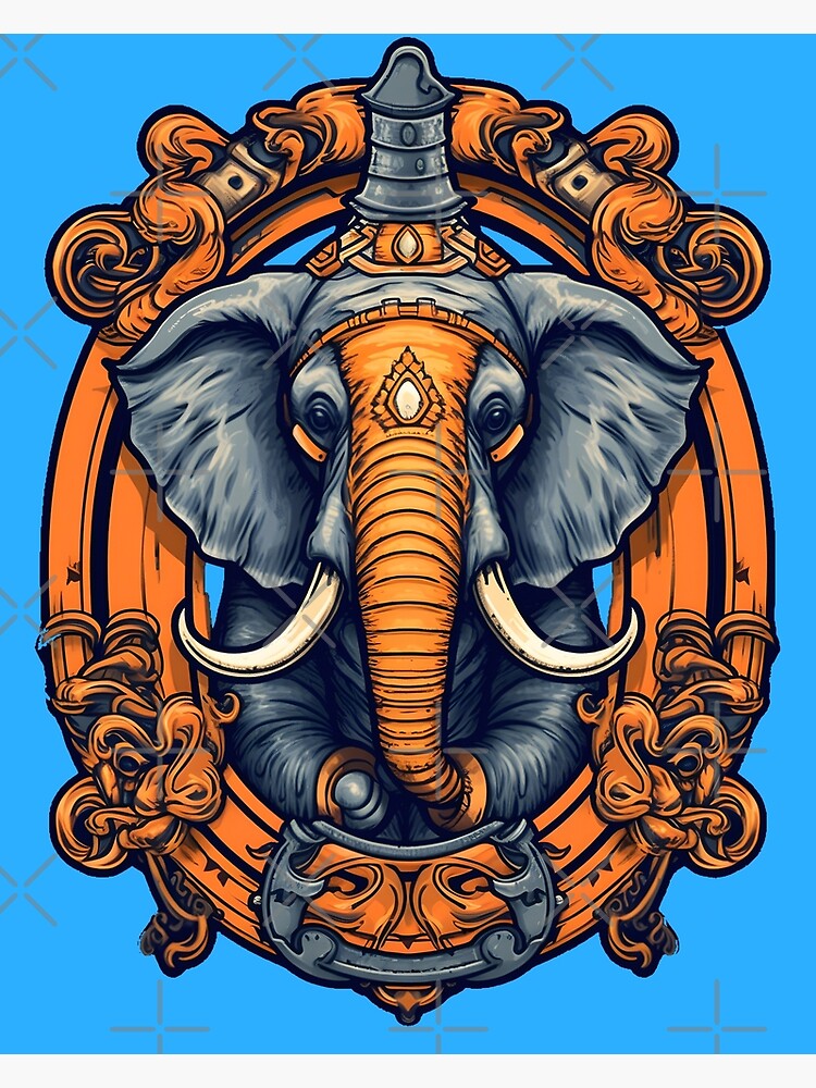 Gothic Pop Elephant Emblem | Vintage Animal Logo
