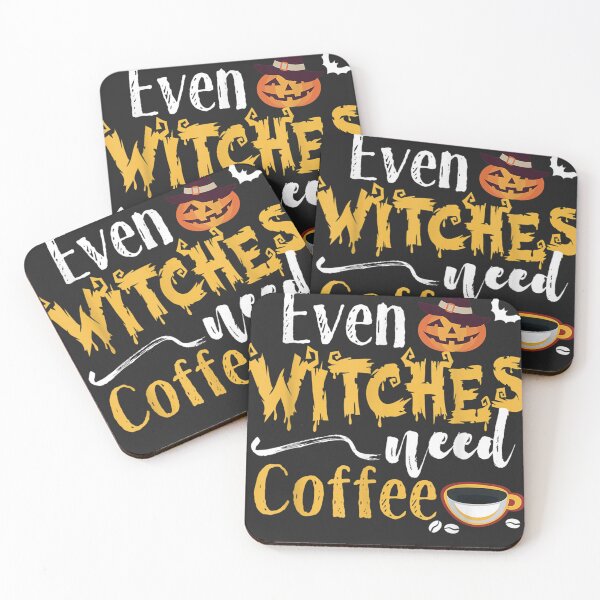 Item preview, Even Witches Need Coffee  Funny Halloween Witch Tee designed and sold by WarrenMills6.