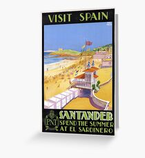Vintage Visit Santander Spain Travel Greeting Card
