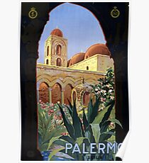 Vintage Palermo Sicily Italy Travel Poster