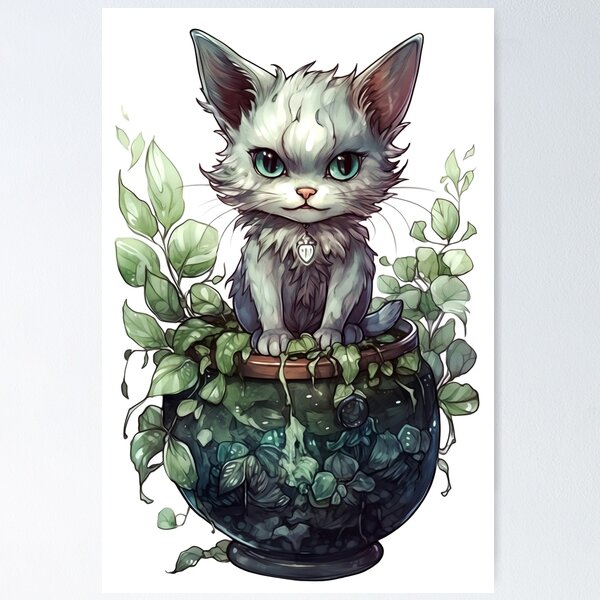 Item preview, Fantasy Cat Clipart, Mythical Feline Imagery, Magic Kitten Designs, Enchanted Cat Illustrations, Fairy Tale Kitty Art designed and sold by CoolorPaint.