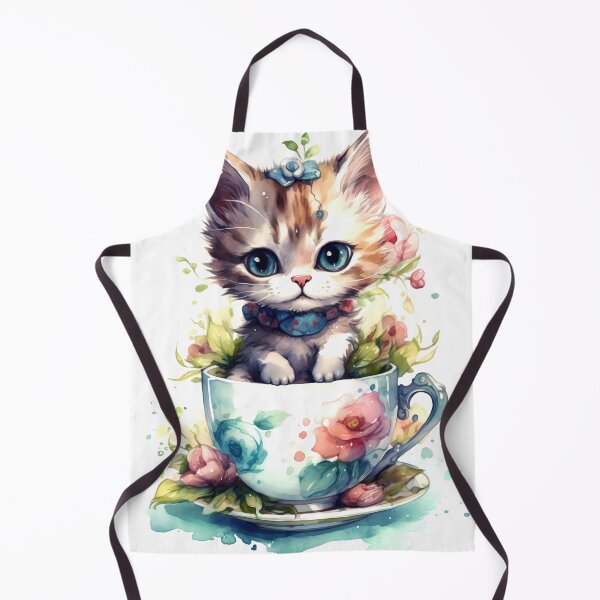 Item preview, Kitten with Tea Cup Clipart, Furry Friend Tea Party, Playful Feline Art, Kitty Tea Time Themes, Charming Cat Imagery designed and sold by CoolorPaint.