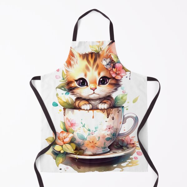 Item preview, Kitten with Tea Cup Clipart, Furry Friend Tea Party, Playful Feline Art, Kitty Tea Time Themes, Charming Cat Imagery designed and sold by CoolorPaint.