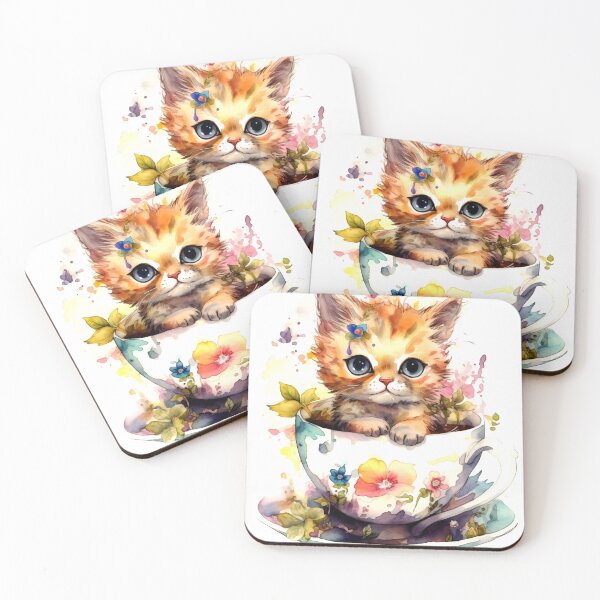 Item preview, Kitten with Tea Cup Clipart, Furry Friend Tea Party, Playful Feline Art, Kitty Tea Time Themes, Charming Cat Imagery designed and sold by CoolorPaint.