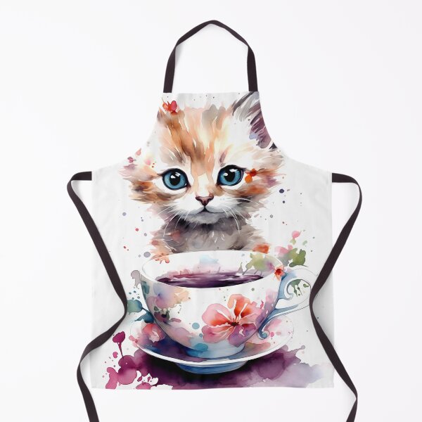 Item preview, Kitten with Tea Cup Clipart, Furry Friend Tea Party, Playful Feline Art, Kitty Tea Time Themes, Charming Cat Imagery designed and sold by CoolorPaint.