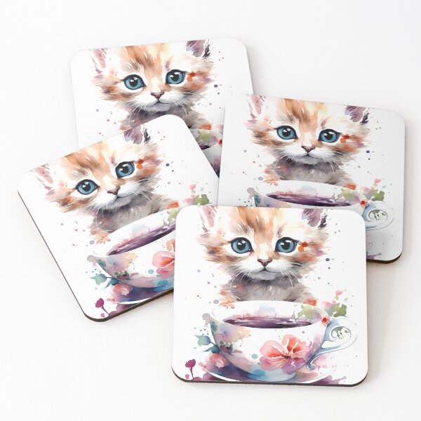 Item preview, Kitten with Tea Cup Clipart, Furry Friend Tea Party, Playful Feline Art, Kitty Tea Time Themes, Charming Cat Imagery designed and sold by CoolorPaint.