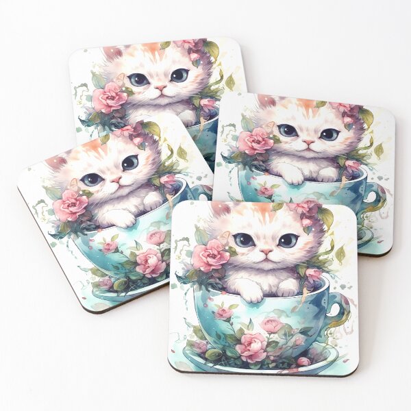 Item preview, Kitten with Tea Cup Clipart, Furry Friend Tea Party, Playful Feline Art, Kitty Tea Time Themes, Charming Cat Imagery designed and sold by CoolorPaint.
