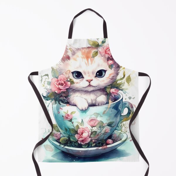 Item preview, Kitten with Tea Cup Clipart, Furry Friend Tea Party, Playful Feline Art, Kitty Tea Time Themes, Charming Cat Imagery designed and sold by CoolorPaint.
