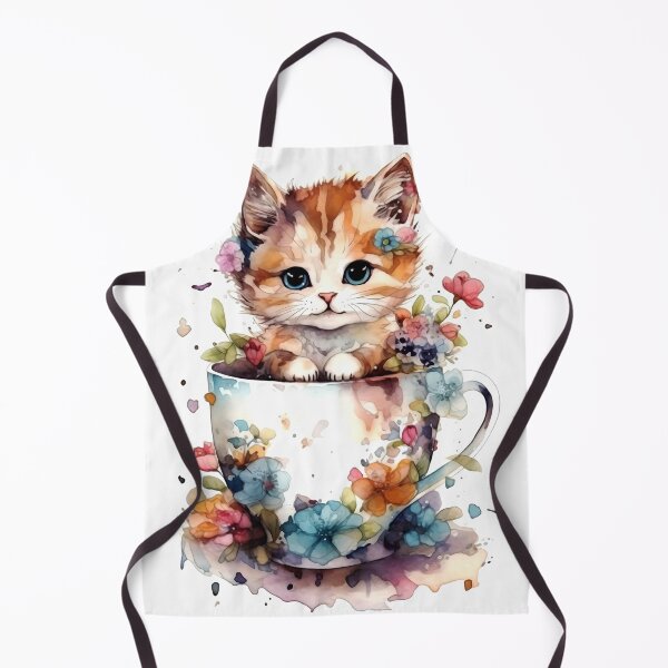 Item preview, Kitten with Tea Cup Clipart, Furry Friend Tea Party, Playful Feline Art, Kitty Tea Time Themes, Charming Cat Imagery designed and sold by CoolorPaint.