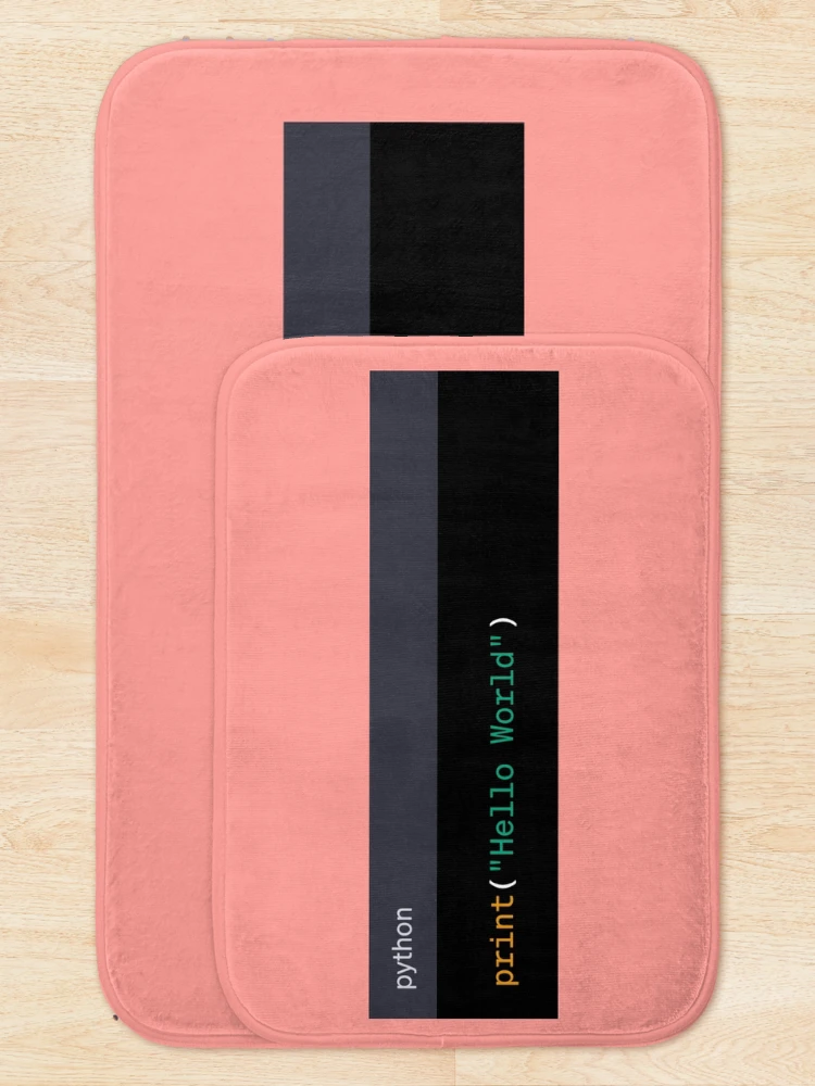Thumbnail 5 of 6, Bath Mat, Hello World Python designed and sold by AureStyle.