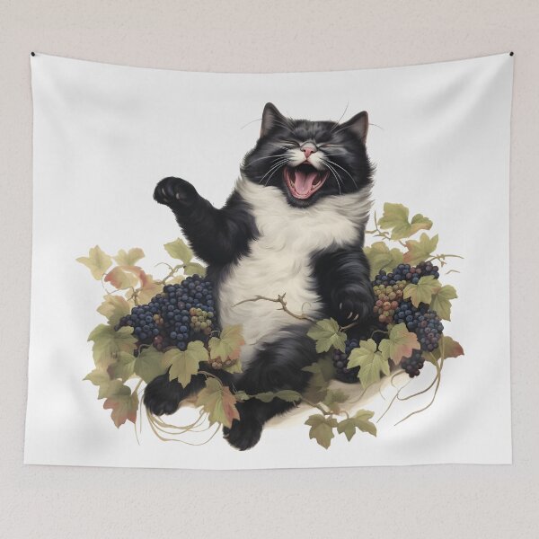 Item preview, Berrylicious Retro Whiskers: Kitschy Cats and Sweet Berries  designed and sold by KittyStampedeCo.