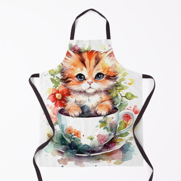Item preview, Kitten with Tea Cup Clipart, Furry Friend Tea Party, Playful Feline Art, Kitty Tea Time Themes, Charming Cat Imagery designed and sold by CoolorPaint.