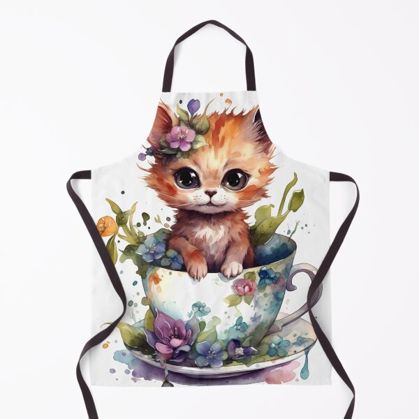 Item preview, Kitten with Tea Cup Clipart, Furry Friend Tea Party, Playful Feline Art, Kitty Tea Time Themes, Charming Cat Imagery designed and sold by CoolorPaint.