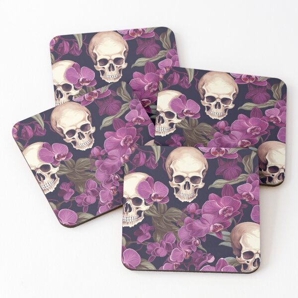 Item preview, Orchids and Skulls Floral Skulls  designed and sold by ArtfulImprints.