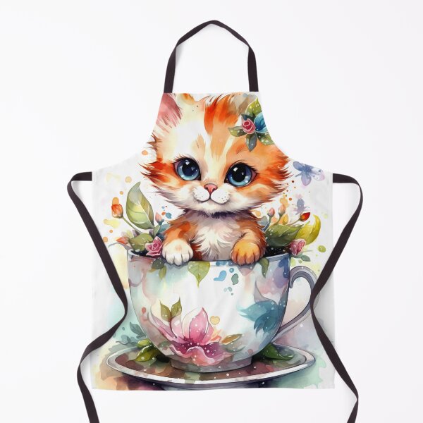 Item preview, Kitten with Tea Cup Clipart, Furry Friend Tea Party, Playful Feline Art, Kitty Tea Time Themes, Charming Cat Imagery designed and sold by CoolorPaint.