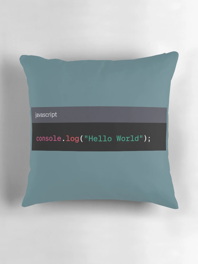 Thumbnail 3 of 4, Pillow, Hello JavaScript World designed and sold by AureStyle.