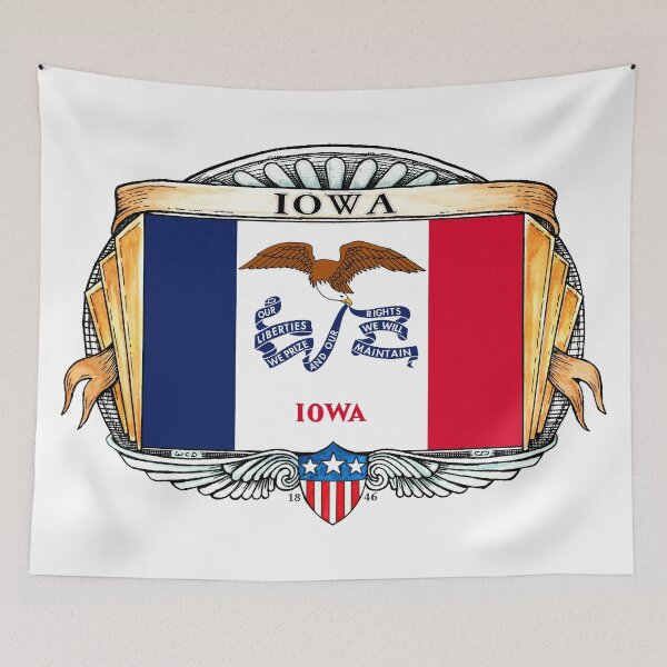 Item preview, Iowa Art Deco Design with Flag designed and sold by Cleave.