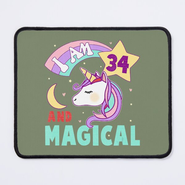 Item preview, Funny 34th Birthday Unicorn Rainbow I Am 34 and Magical designed and sold by bolbokvl11.