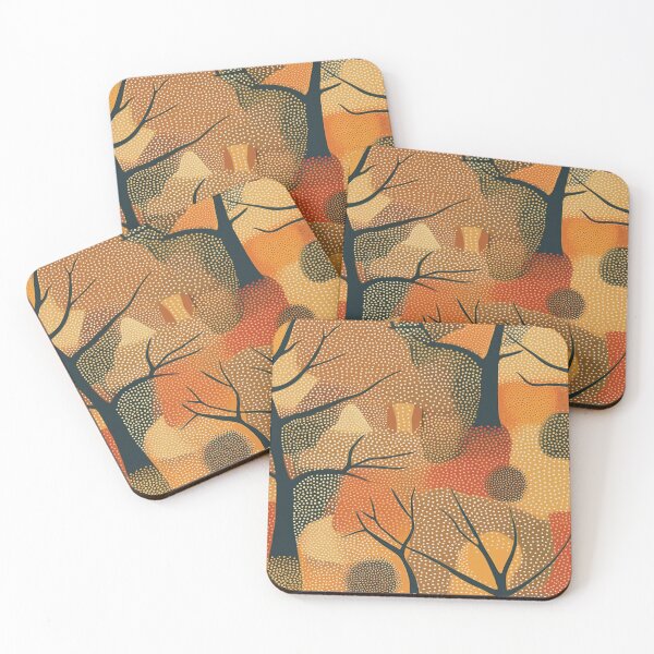 Item preview, Fall Pointillist Garden designed and sold by Monochrome-Dog.