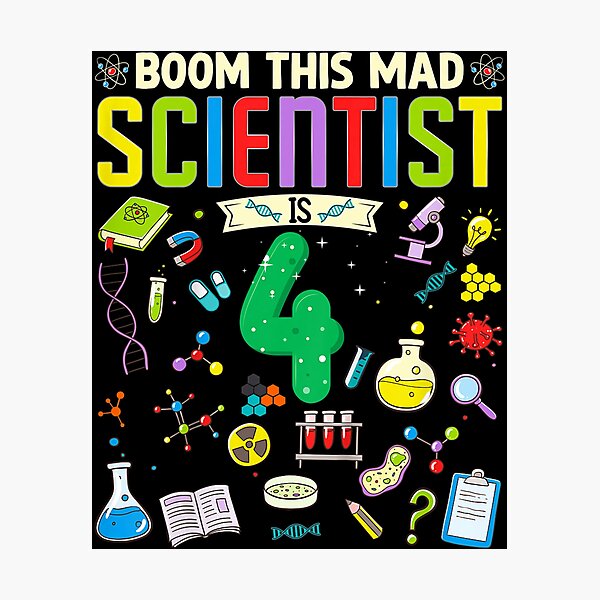 Item preview, Kids 4 Year Old Boy Scientist 4th Birthday Kids Science designed and sold by Armin Peter Doneck.
