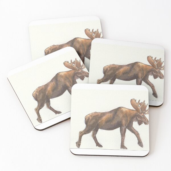 Item preview,  Watercolor Moose Friend Cute Painting designed and sold by sheehanstudios.