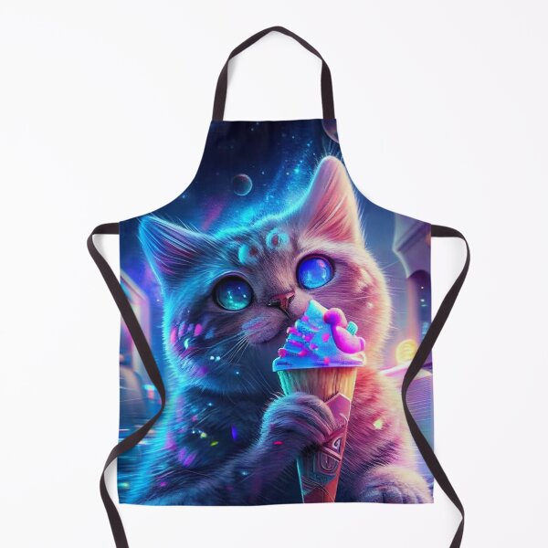 Item preview, Cute Cat Eating Ice Cream designed and sold by RobertoGreen.