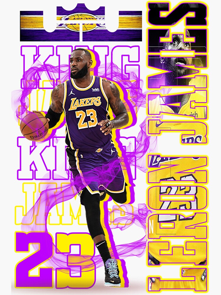 Lebron James wearing purple jersey Lakers 23 Sticker