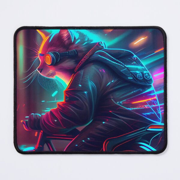 Item preview, Cyberpunk Cat On Bicycle designed and sold by RobertoGreen.