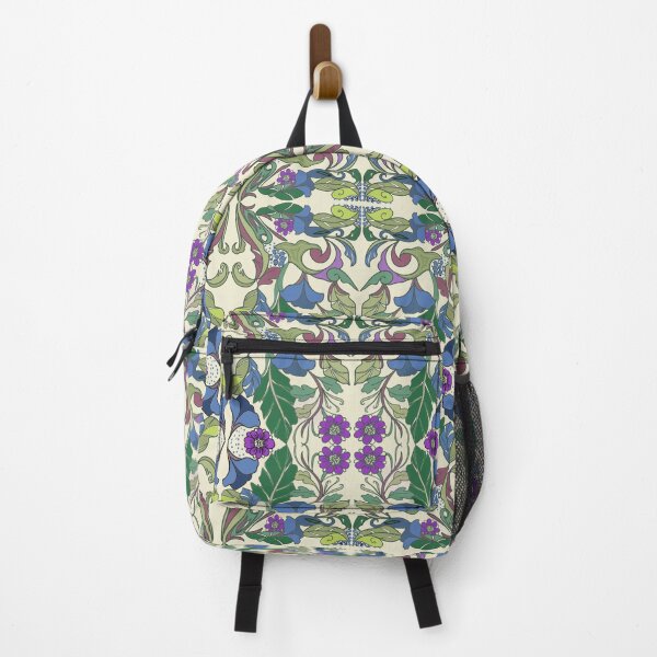 Item preview, Ornate Baroque style blue, green and purple flower pattern designed and sold by ahahdodo.