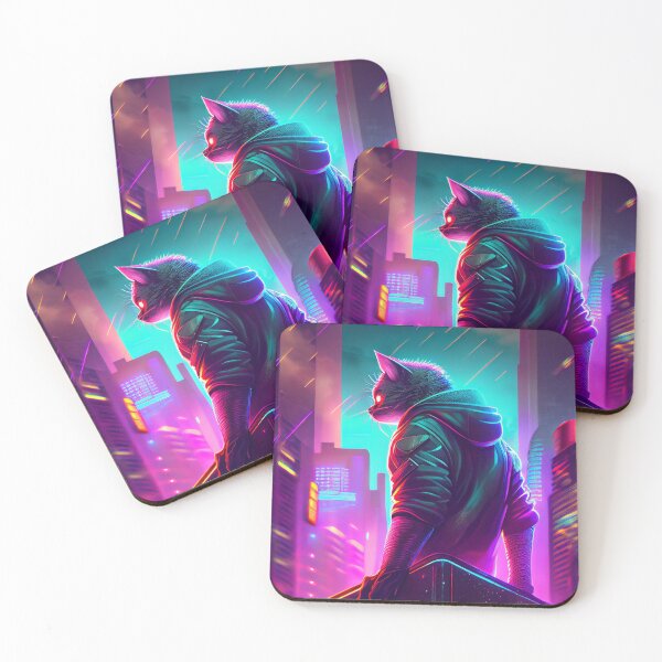 Item preview, Cyberpunk Cat on Top Of Building designed and sold by RobertoGreen.