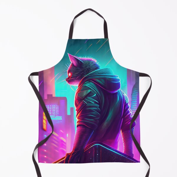 Item preview, Cyberpunk Cat on Top Of Building designed and sold by RobertoGreen.