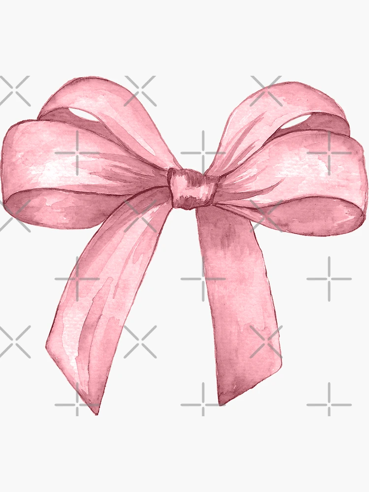 Pink Watercolor Bow Sticker – Forest Cove Home