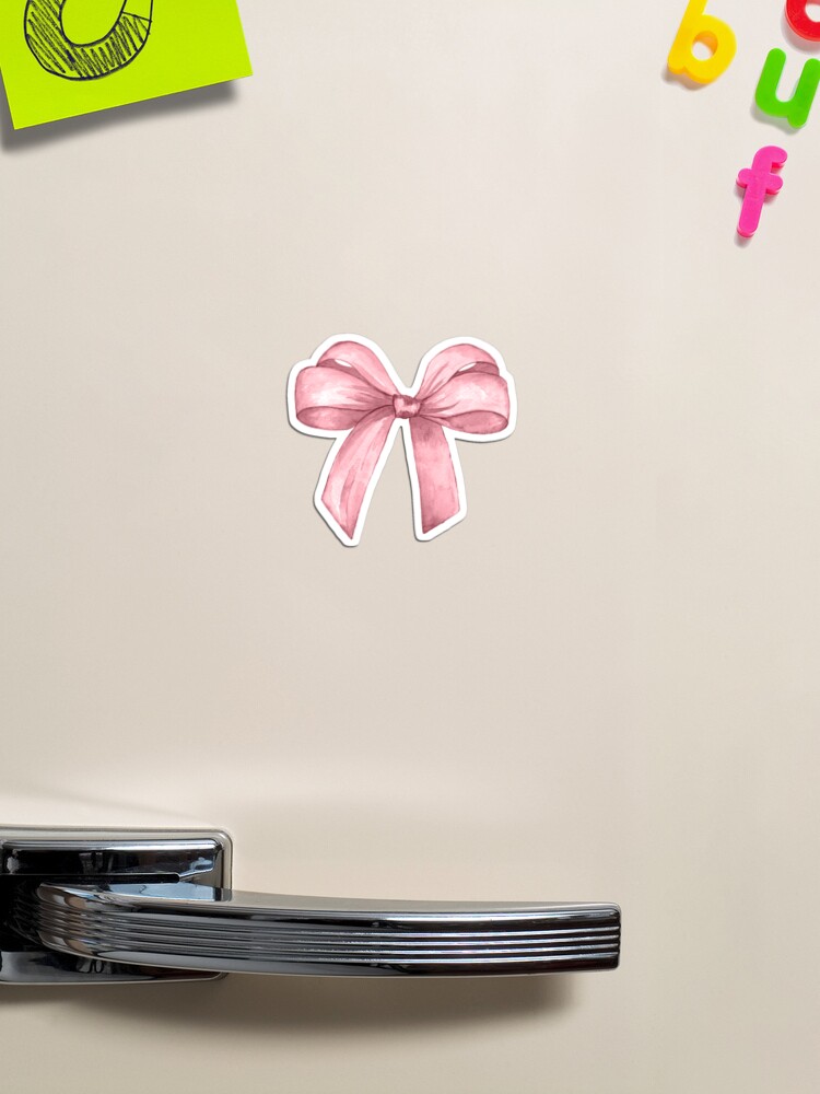 Pink Bow Ribbon Knot Coquette Watercolor Painted | Sticker