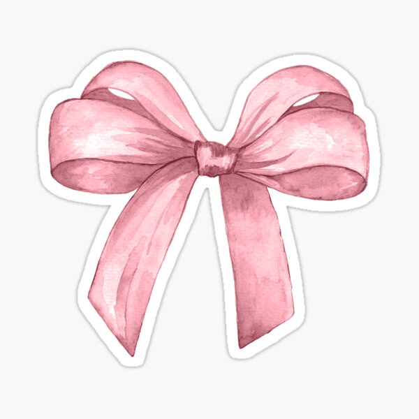 silky pink ribbon bow Sticker for Sale by str4wberryfae