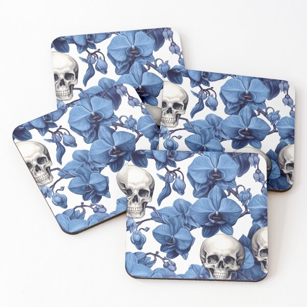 Item preview, Blue Orchid Skull  designed and sold by ArtfulImprints.