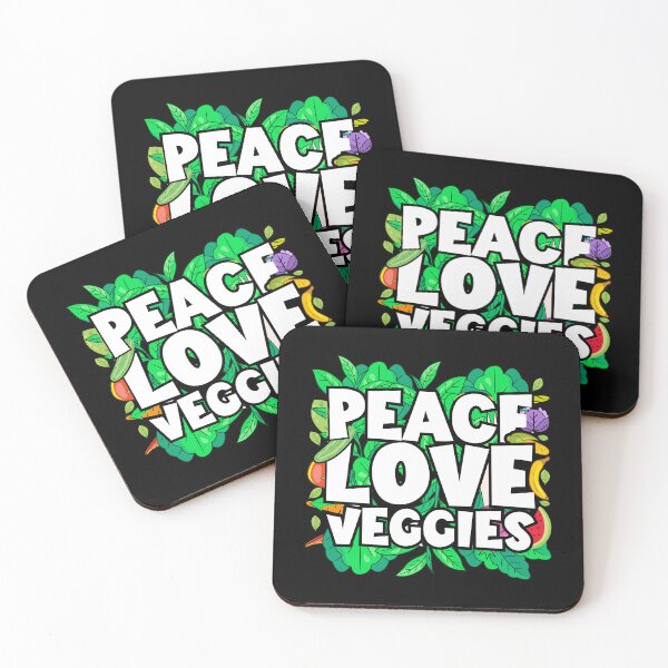 Item preview, Peace Love Veggies for vegans designed and sold by ArtMeetsPizza.