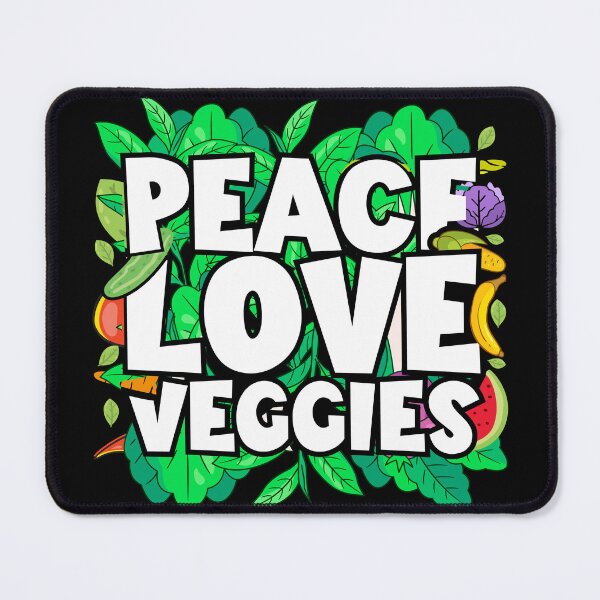 Item preview, Peace Love Veggies for vegans designed and sold by ArtMeetsPizza.