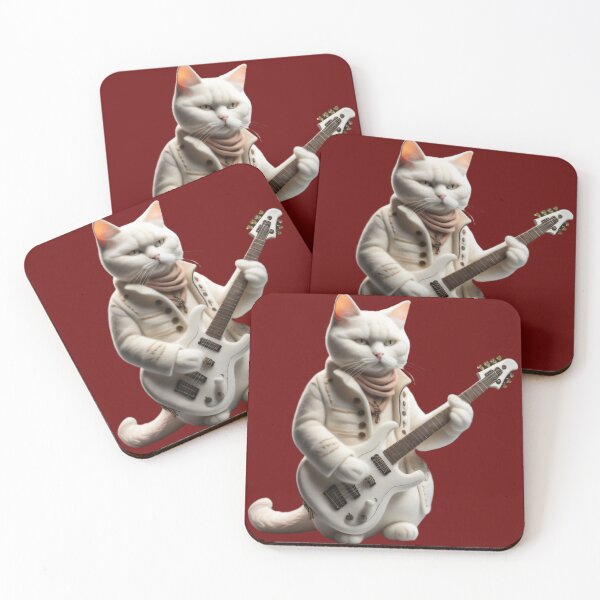 Item preview, Cat Rockstar play the guitar designed and sold by EclecticCharm.