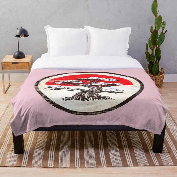 Item preview, White bonsai tree on a vintage stylized japanese flag designed and sold by Clearmind-Arts.