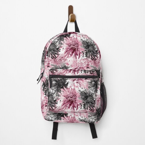Item preview, Purple chrysanthemums print with black designed and sold by avisionarts23.