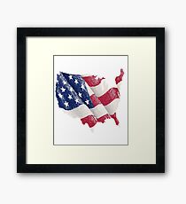UNITED STATES MAP FLAG Framed Print