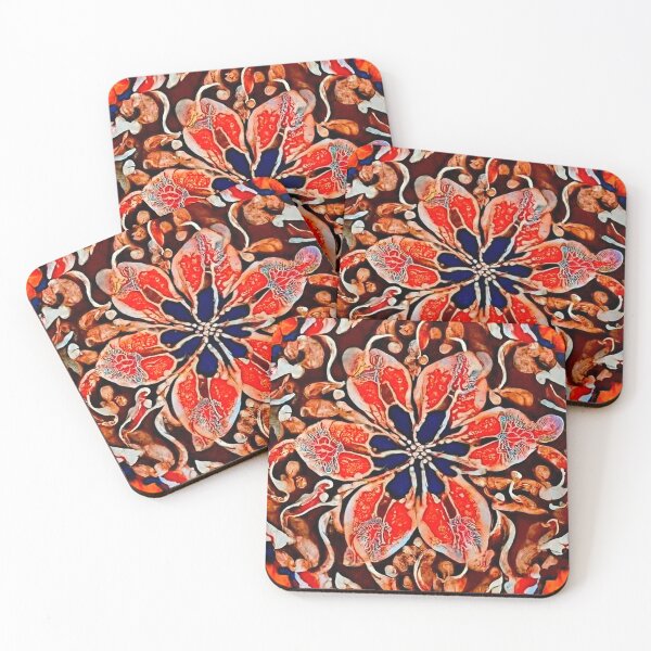 Item preview, Brown Orange Flower Batik designed and sold by myrbpix.