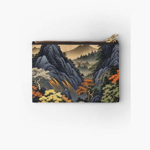 Item preview, Okiyo-e Vintage Retro Japanese Forest Mountain Storm Wood Block Art designed and sold by BrandonArtWorld.