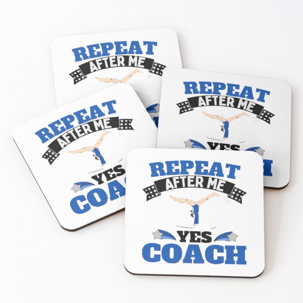 Item preview, Repeat After Me Yes Coach Gymnastics - Blue White - Funny Sports designed and sold by GymWearDepot.