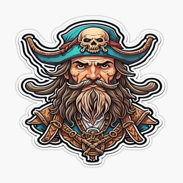 Pirate Art Sticker for Sale by NLDStudios